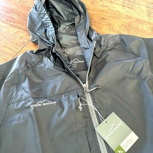 Eddie Bauer wind jacket. Men’s medium. New. Gray steel.